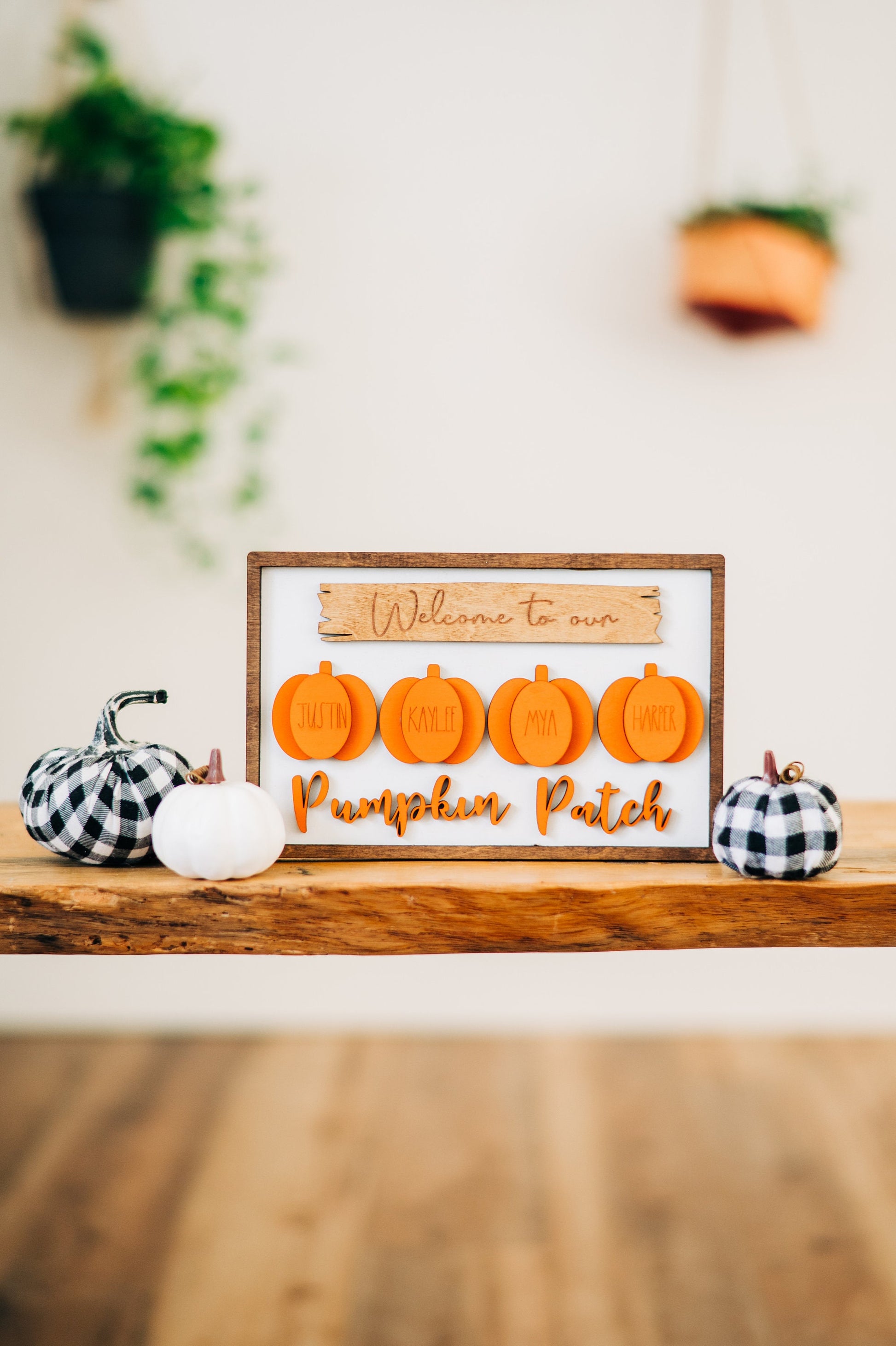 Welcome to our patch - Personalized Family Fall Decor - Personalized Pumpkin Signs - Farmhouse Fall Decor - Fall Signs - Pumpkin Patch Signs