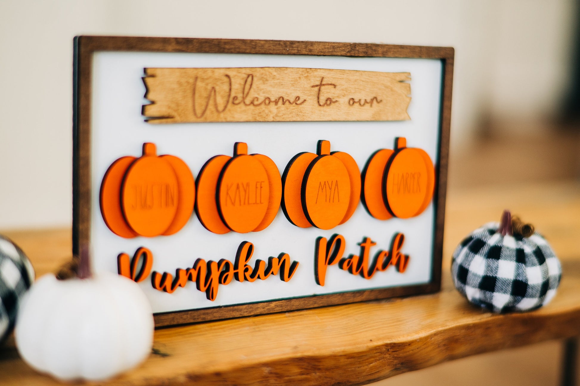 Welcome to our patch - Personalized Family Fall Decor - Personalized Pumpkin Signs - Farmhouse Fall Decor - Fall Signs - Pumpkin Patch Signs
