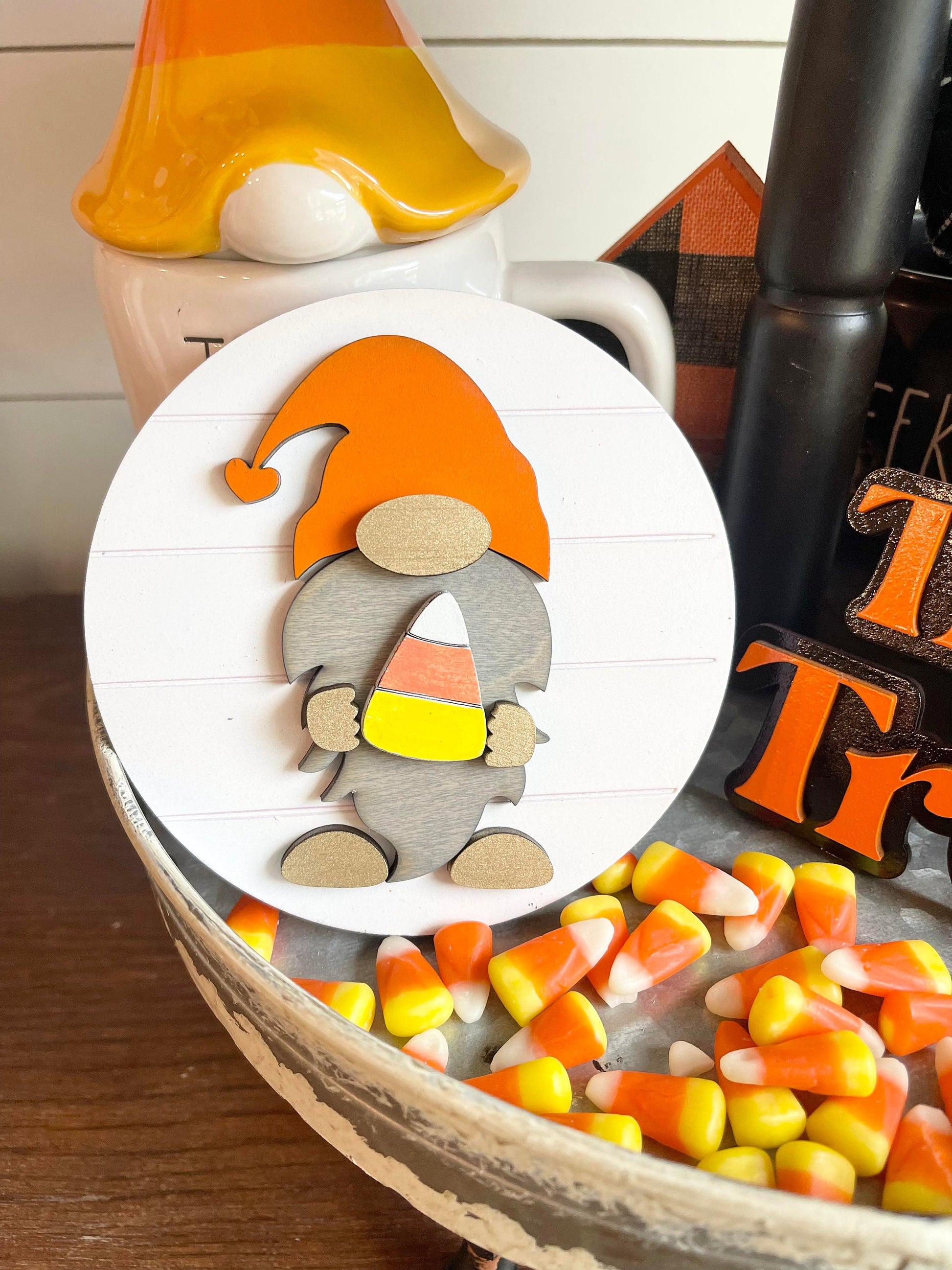 Candy Corn Tiered Tray - Candy Corn Tray Decor - Halloween Tiered Trays - Halloween Decor - Halloween Tiered Tray Bundles - Candy Corn Decor