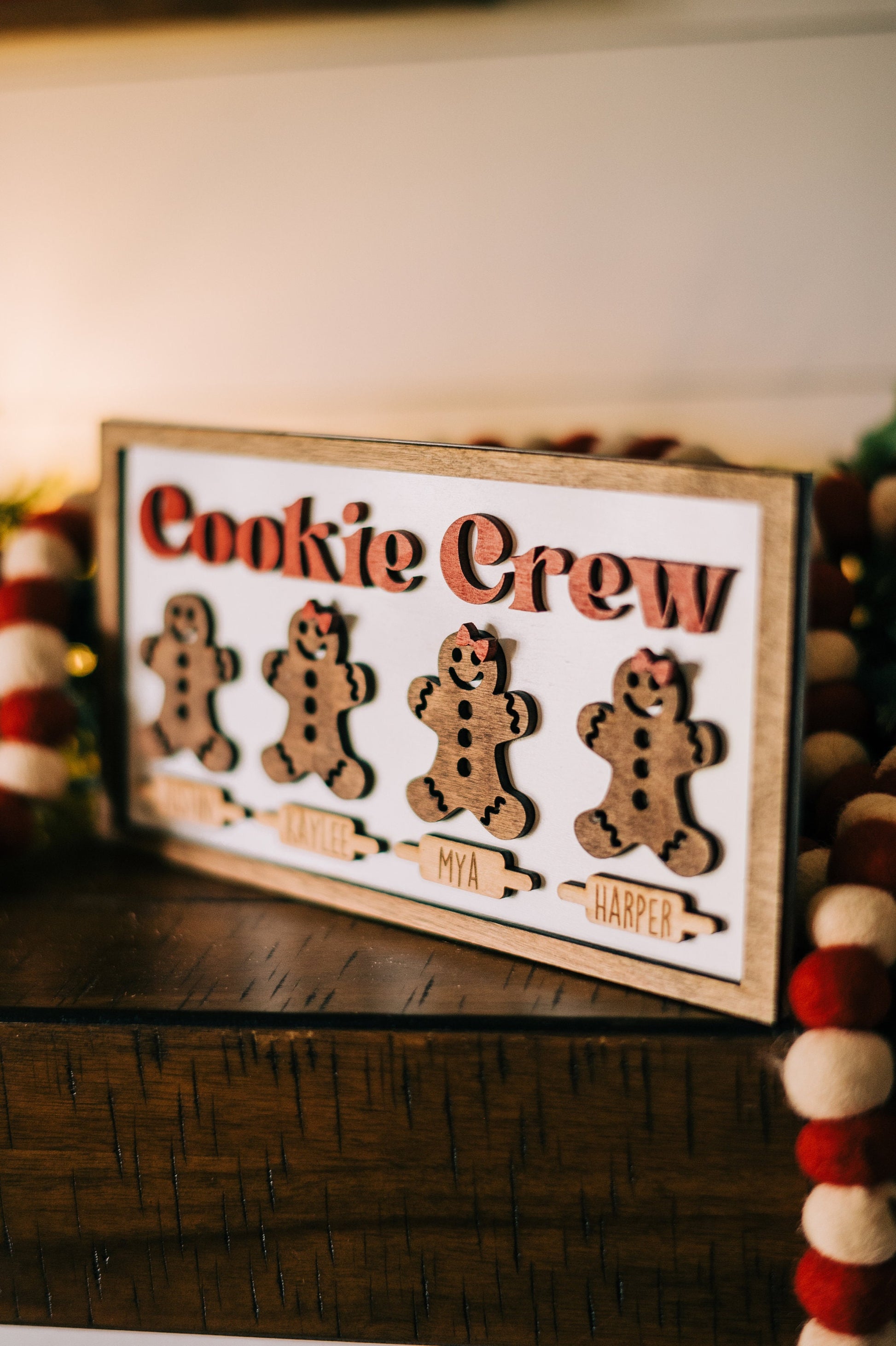 Gingerbread Family 3D Farmhouse Sign - Cookie Crew -Gingerbread Sign Decor  Personalized Gingerbread People - Gingerbread Farmhouse -