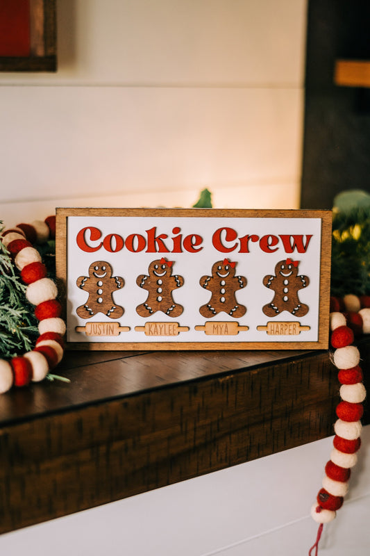Gingerbread Family 3D Farmhouse Sign - Cookie Crew -Gingerbread Sign Decor  Personalized Gingerbread People - Gingerbread Farmhouse -