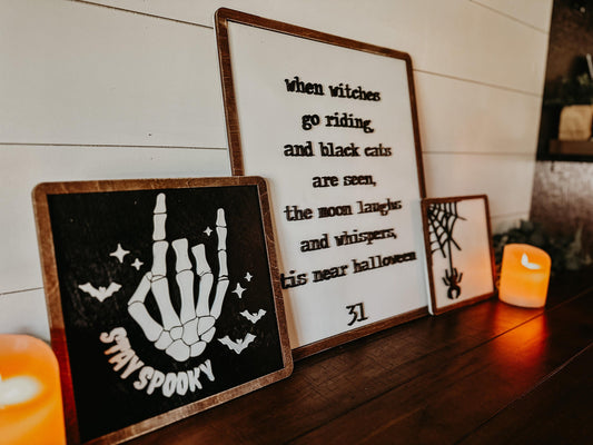 Halloween Sign Trio - Halloween Decor - Spooky Halloween Signs - Halloween Sign Bundle - Halloween Wall Art - Halloween Mantel Signs
