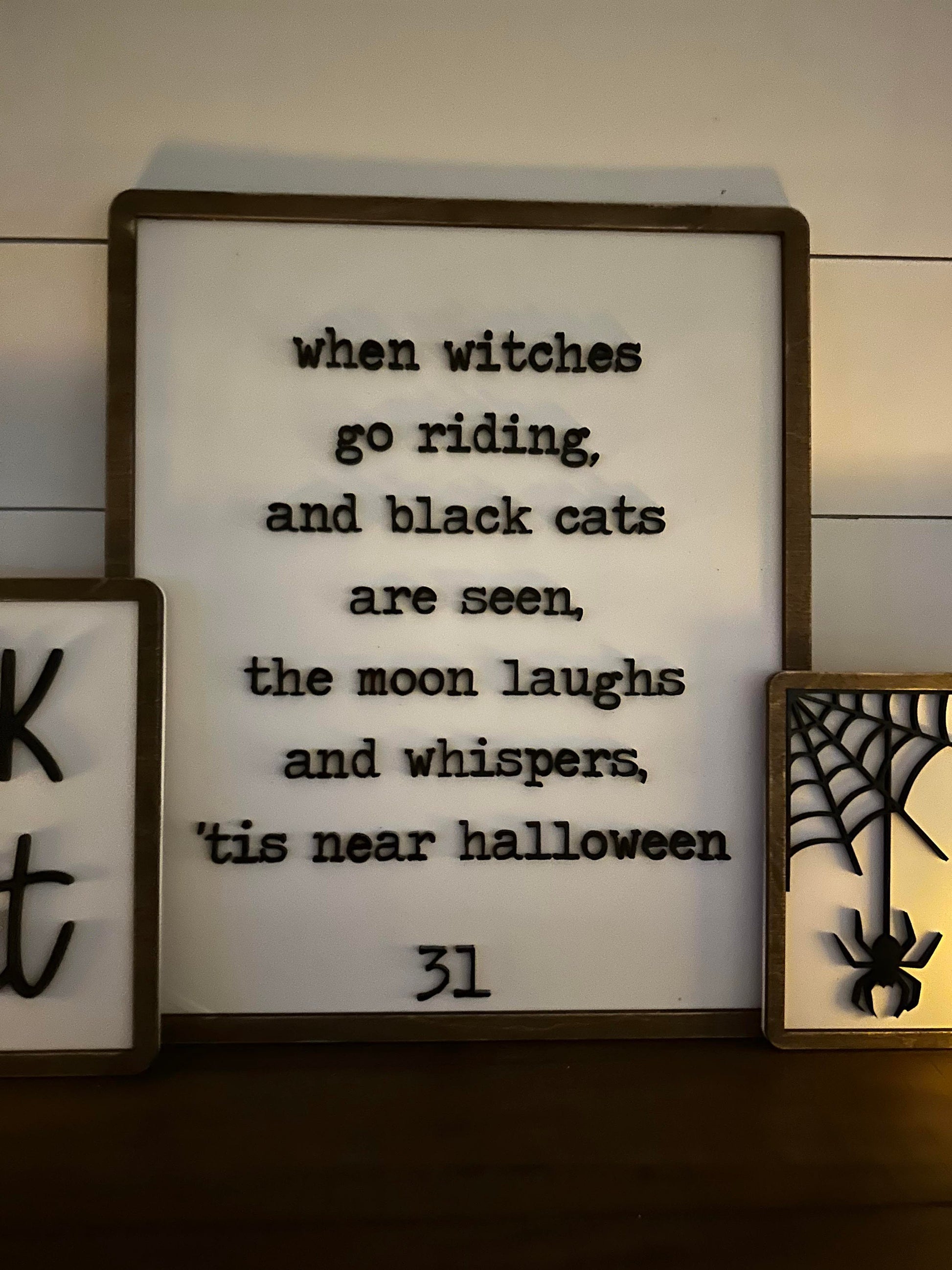 Halloween Sign Trio - Halloween Decor - Spooky Halloween Signs - Halloween Sign Bundle - Halloween Wall Art - Halloween Mantel Signs