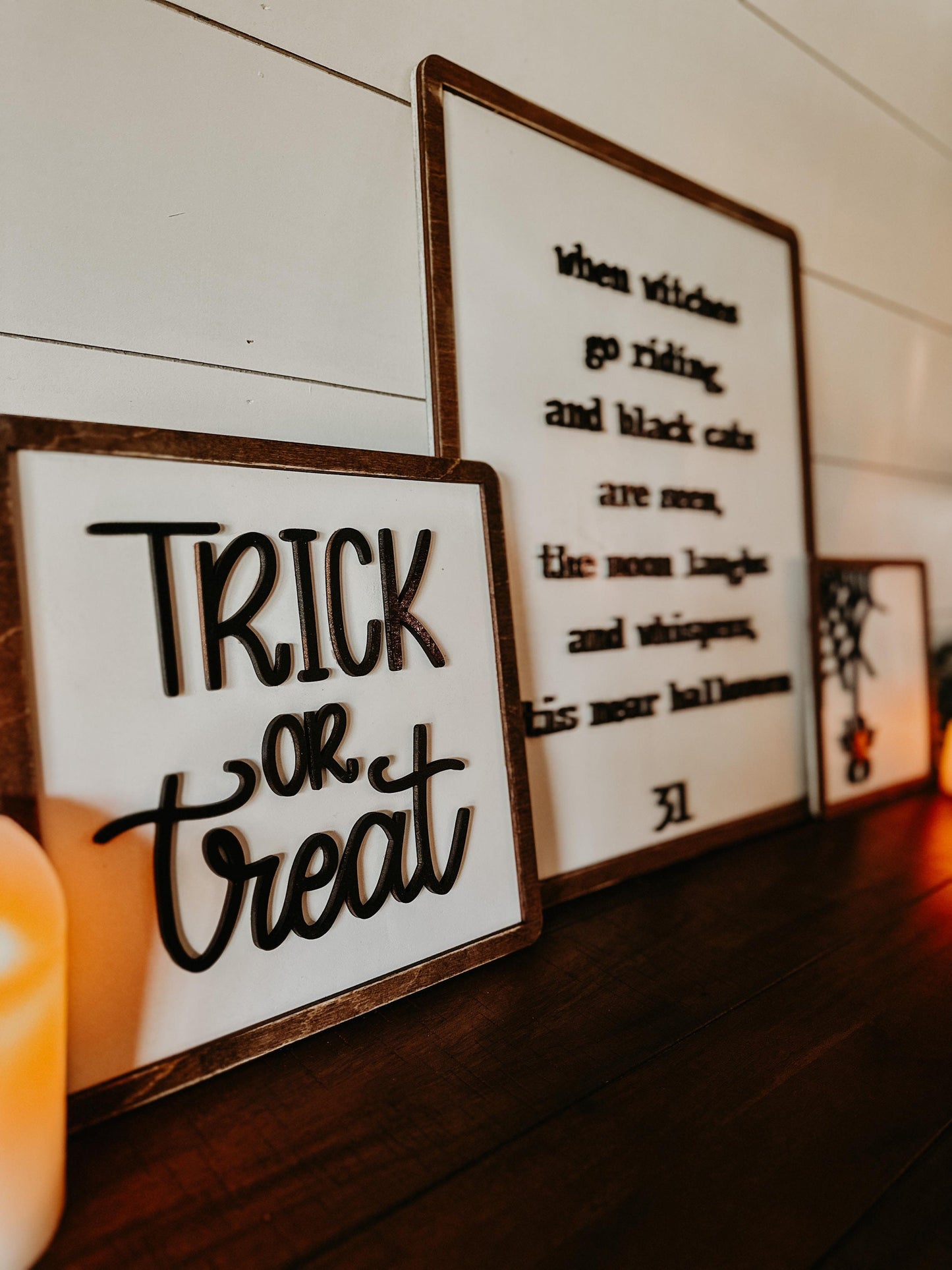 Halloween Sign Trio - Halloween Decor - Trick or Treat Halloween Signs - Halloween Sign Bundle - Halloween Wall Art - Halloween Mantel Signs