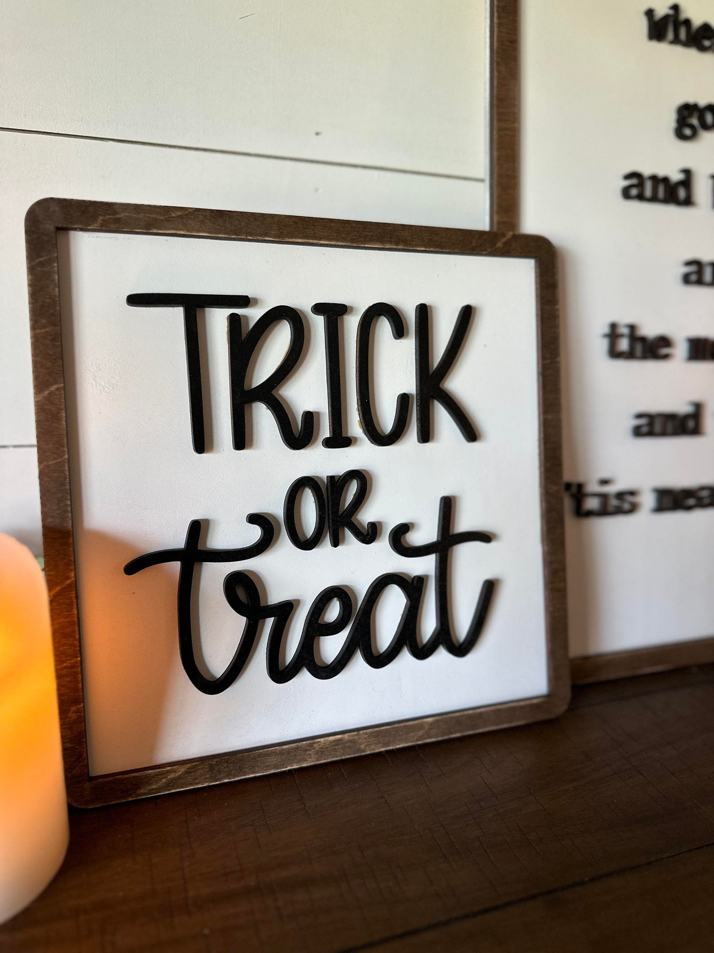 Halloween Sign Trio - Halloween Decor - Trick or Treat Halloween Signs - Halloween Sign Bundle - Halloween Wall Art - Halloween Mantel Signs