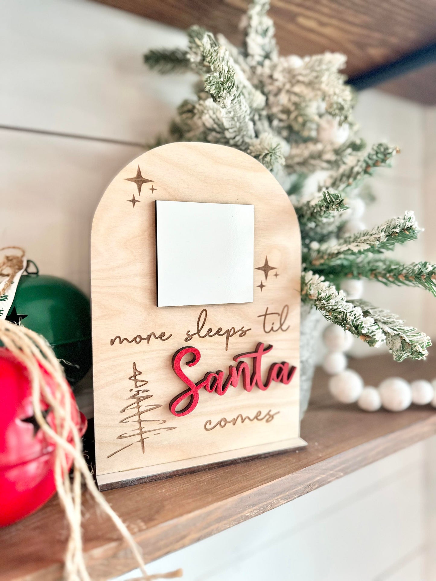 Christmas Countdown Sign, Santa Countdown, Christmas Countdown, Sleeps till Santa Comes Dry Erase Sign