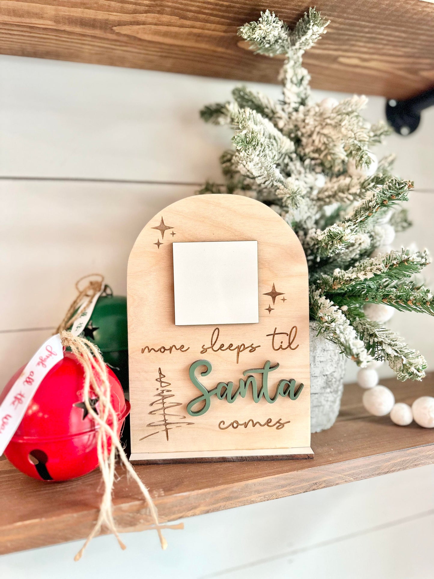 Christmas Countdown Sign, Santa Countdown, Christmas Countdown, Sleeps till Santa Comes Dry Erase Sign