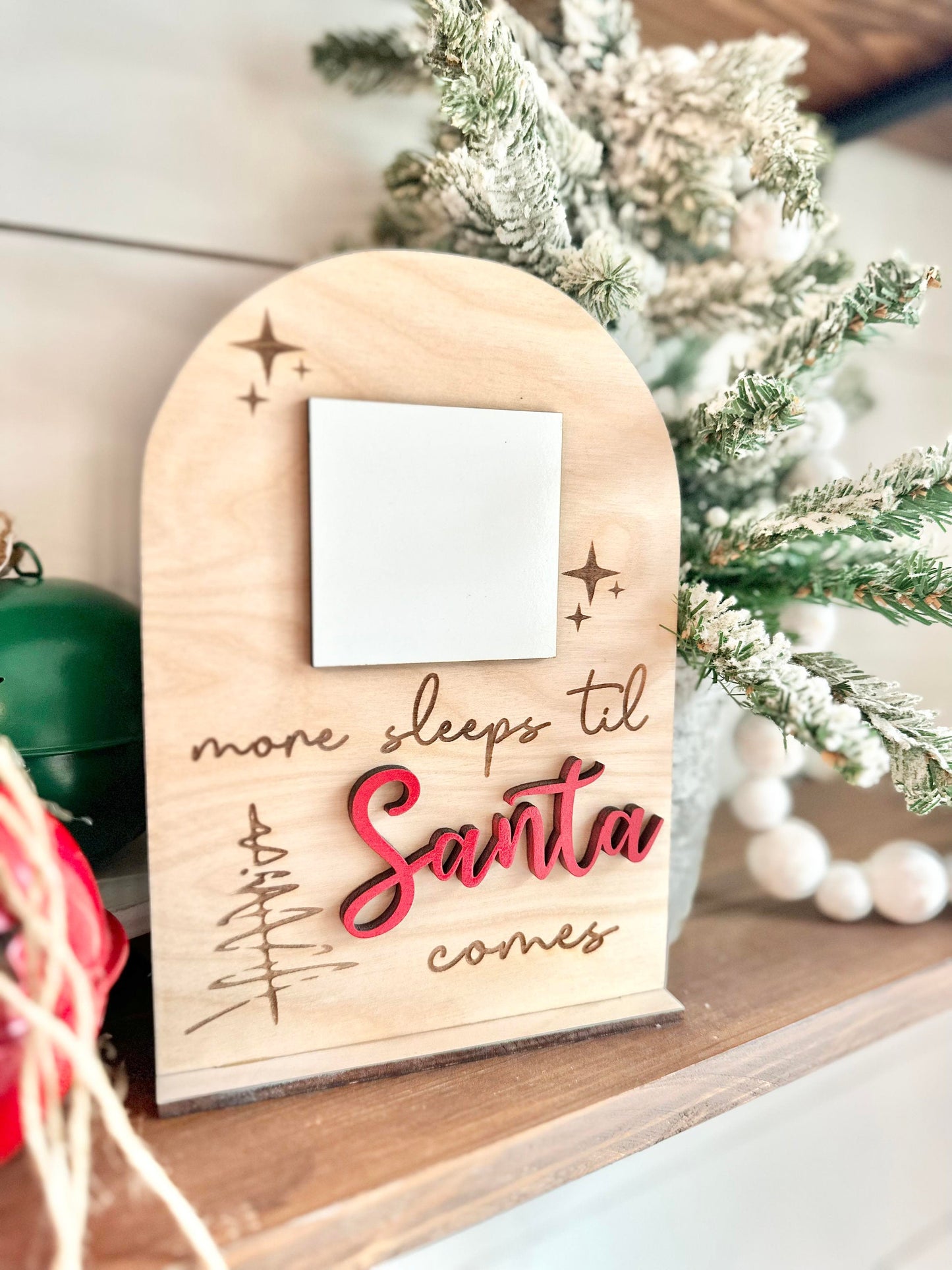 Christmas Countdown Sign, Santa Countdown, Christmas Countdown, Sleeps till Santa Comes Dry Erase Sign