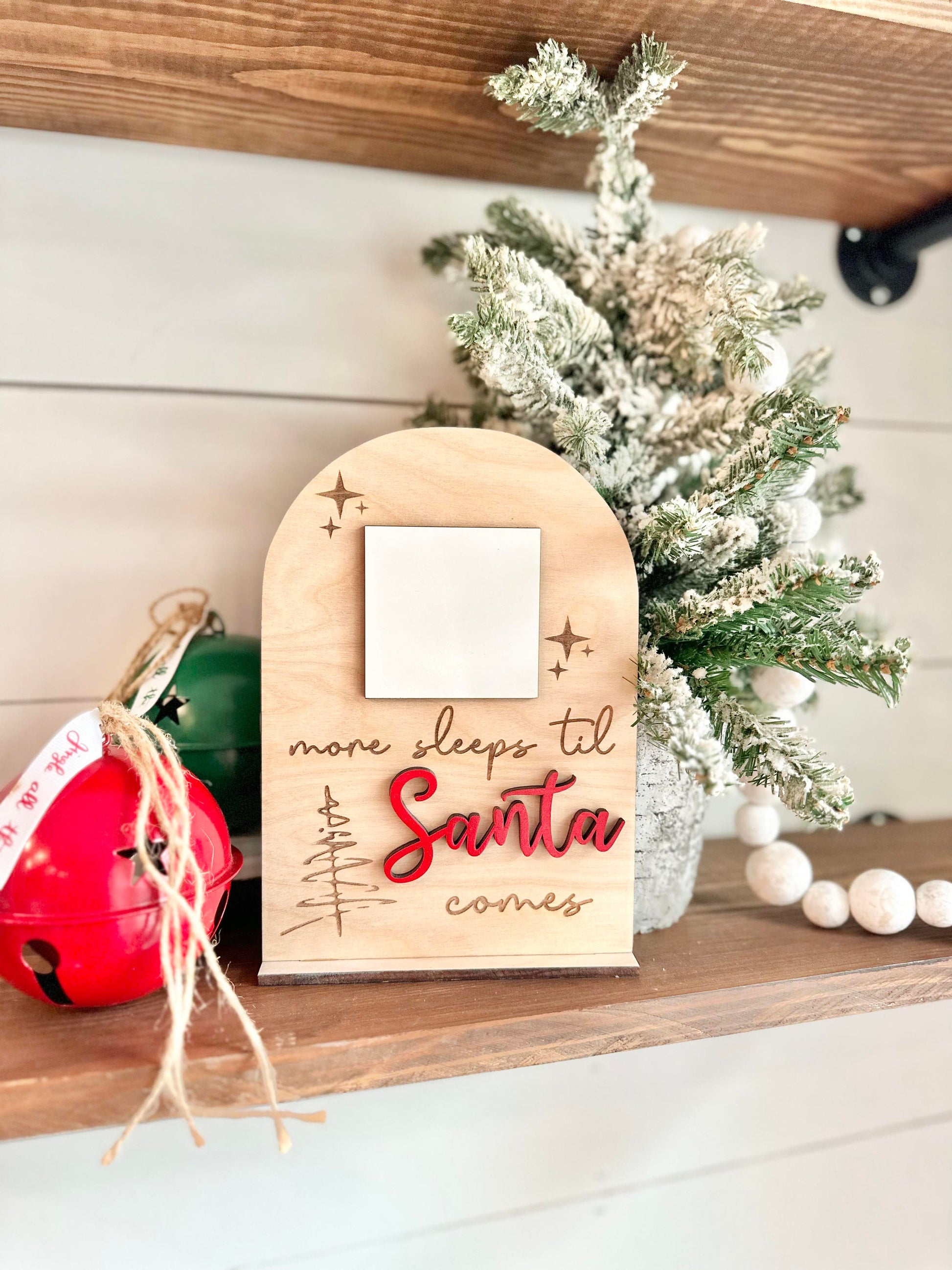 Christmas Countdown Sign, Santa Countdown, Christmas Countdown, Sleeps till Santa Comes Dry Erase Sign