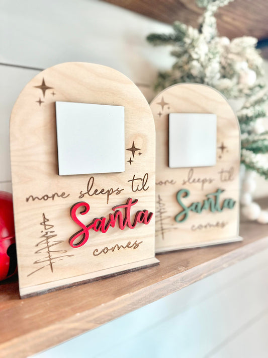 Christmas Countdown Sign, Santa Countdown, Christmas Countdown, Sleeps till Santa Comes Dry Erase Sign