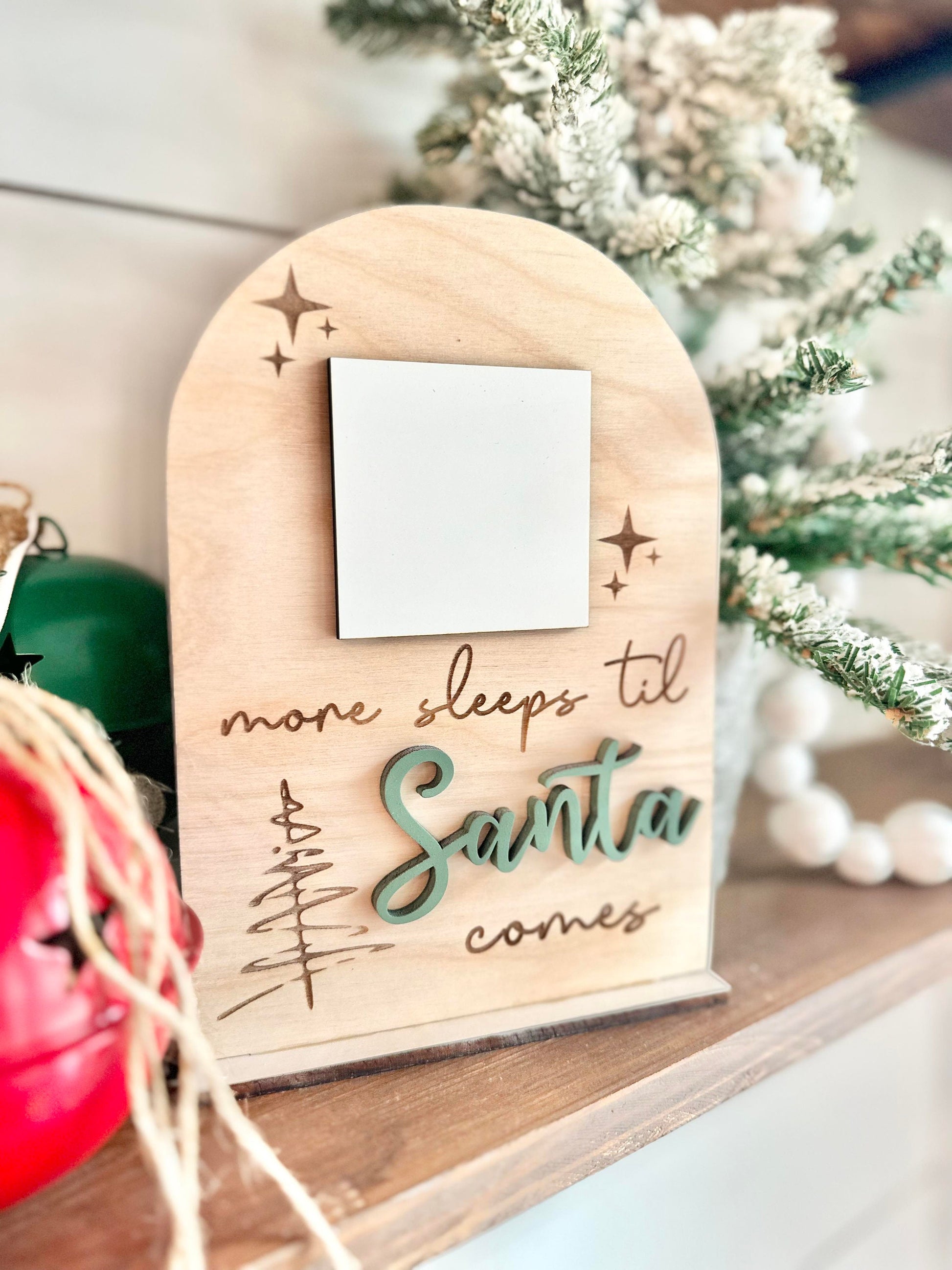 Christmas Countdown Sign, Santa Countdown, Christmas Countdown, Sleeps till Santa Comes Dry Erase Sign