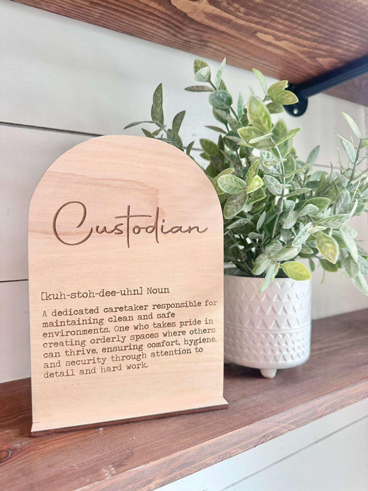 Custodian Definition Sign, National Custodian Day Gift, Custodian Gift
