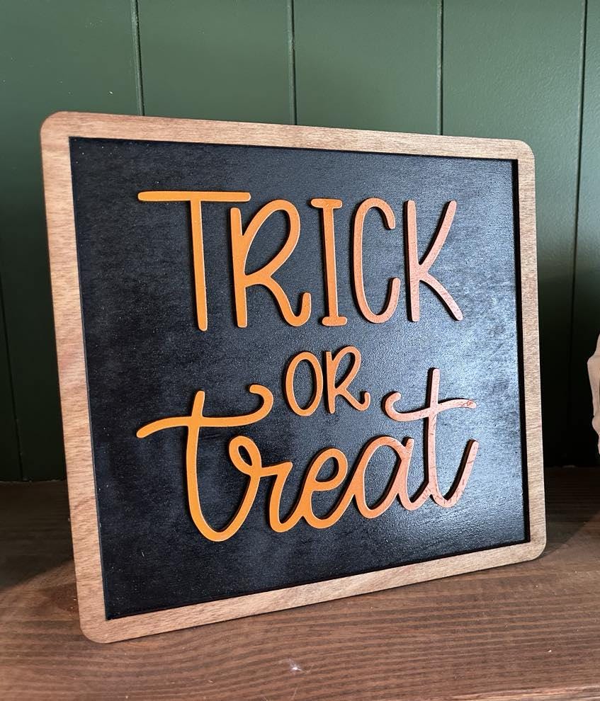 Trick or Treat Sign, Halloween Decor, Modern Farmhouse Halloween Decor