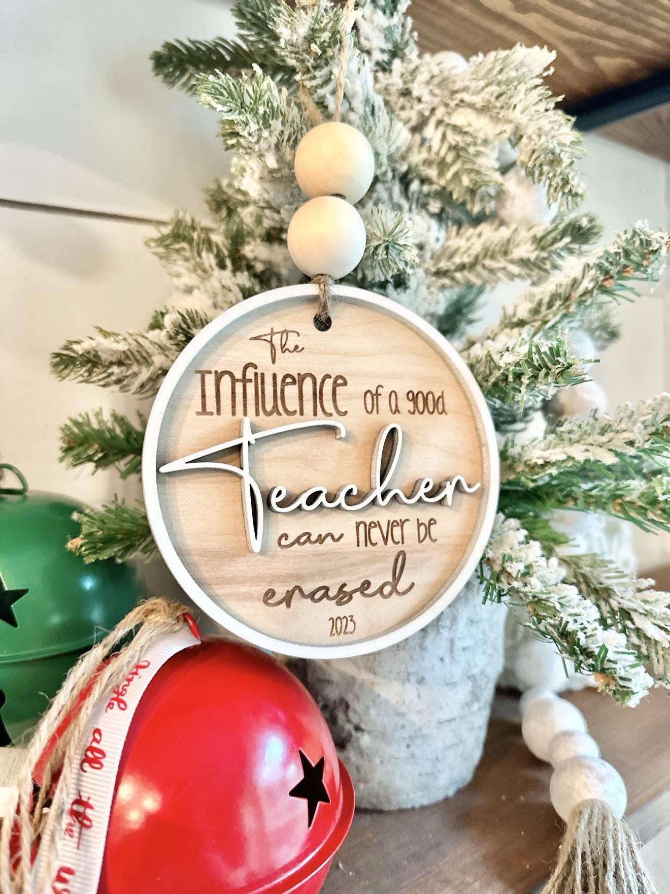 The Influence of a Good Teacher Ornament, Teacher Appreciation Christmas Gift, Personalized Teacher Ornament 2024