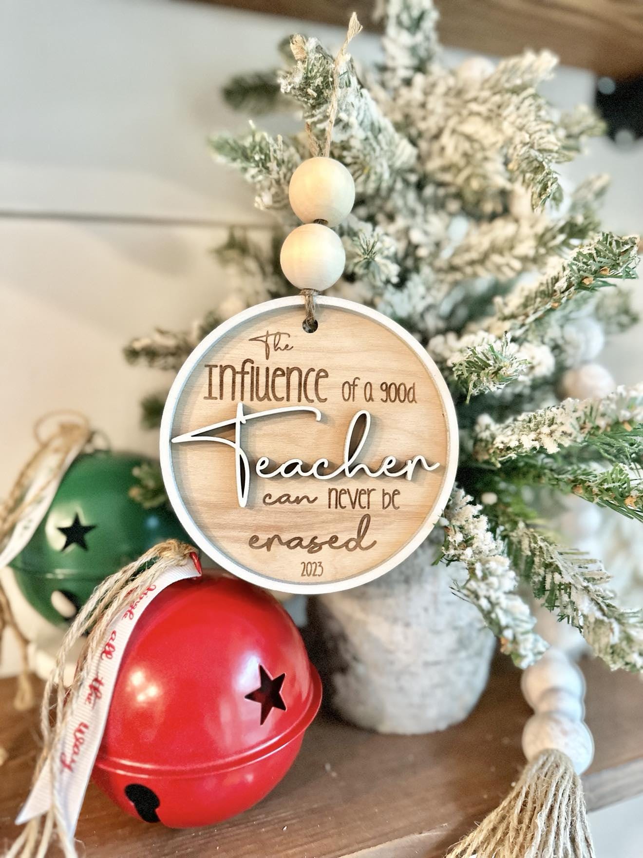 The Influence of a Good Teacher Ornament, Teacher Appreciation Christmas Gift, Personalized Teacher Ornament 2024