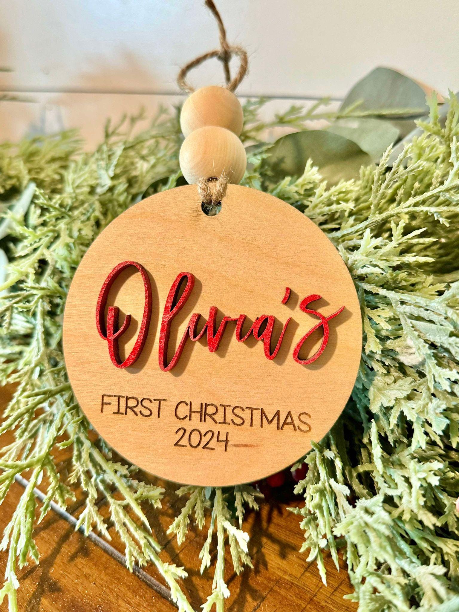 Baby's First Christmas Ornament, Personalized Baby Ornament 2024