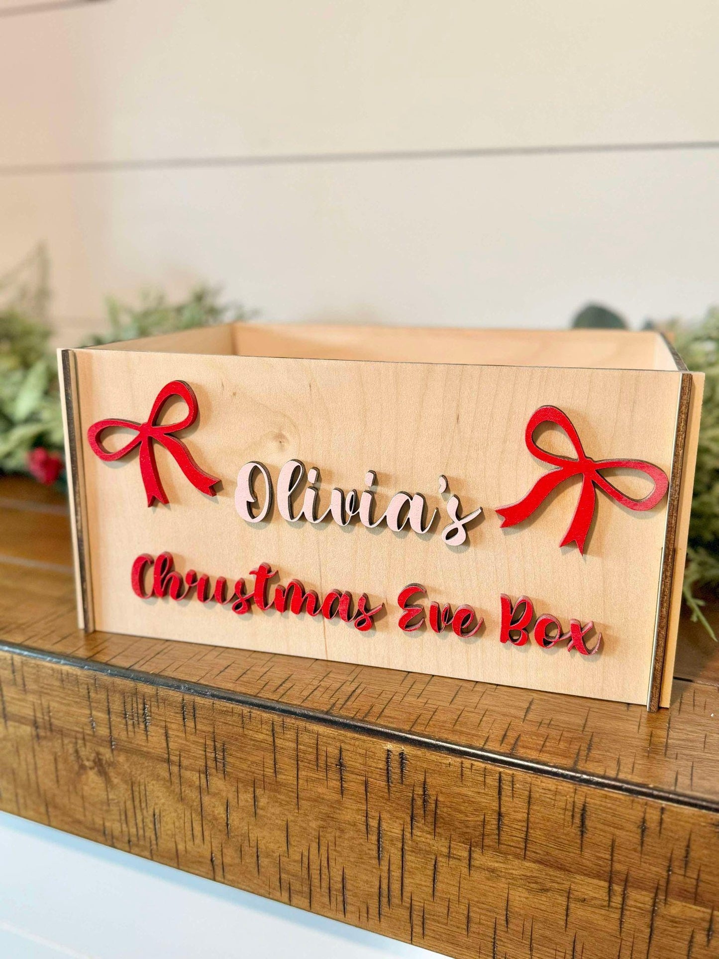 Christmas Eve Box, Girly Bow Christmas Eve Box for Girls, Christmas Gift Box