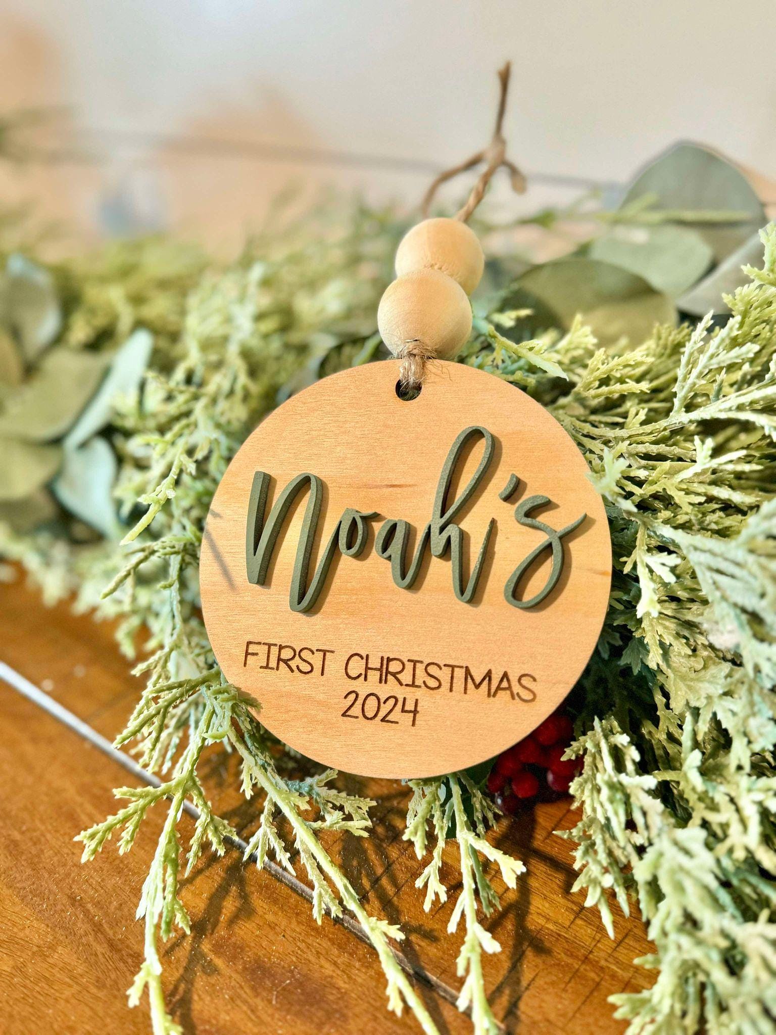 Baby's First Christmas Ornament, Personalized Baby Ornament 2024
