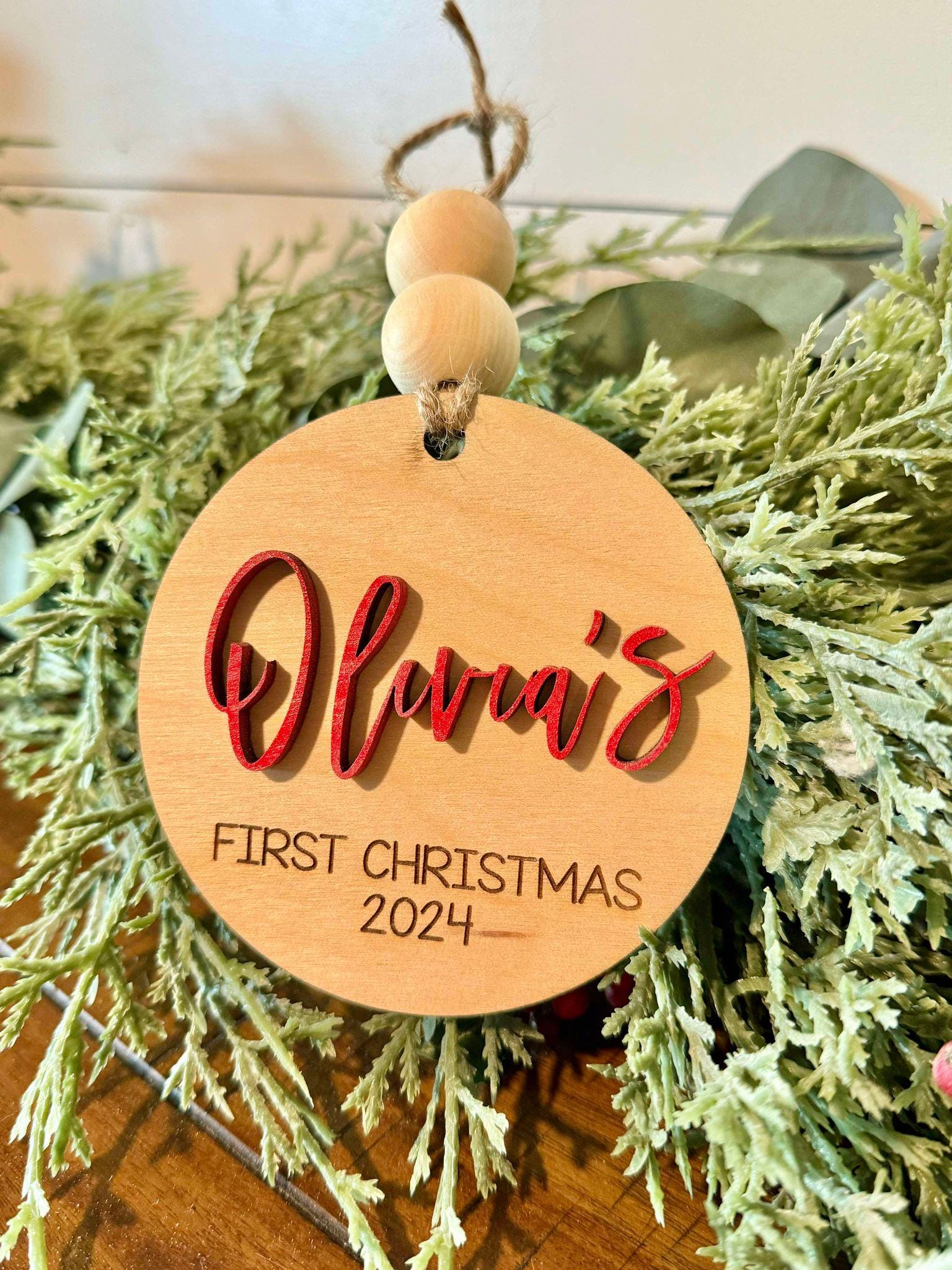 Baby's First Christmas Ornament, Personalized Baby Ornament 2024
