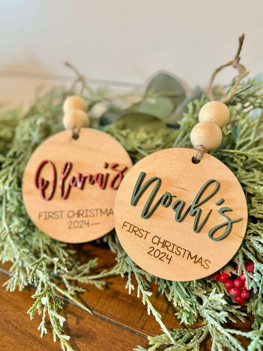 Baby's First Christmas Ornament, Personalized Baby Ornament 2024