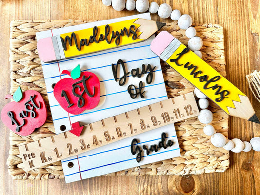 Add on or Replacement Pieces for Interchangeable First and Last Day of School Sign