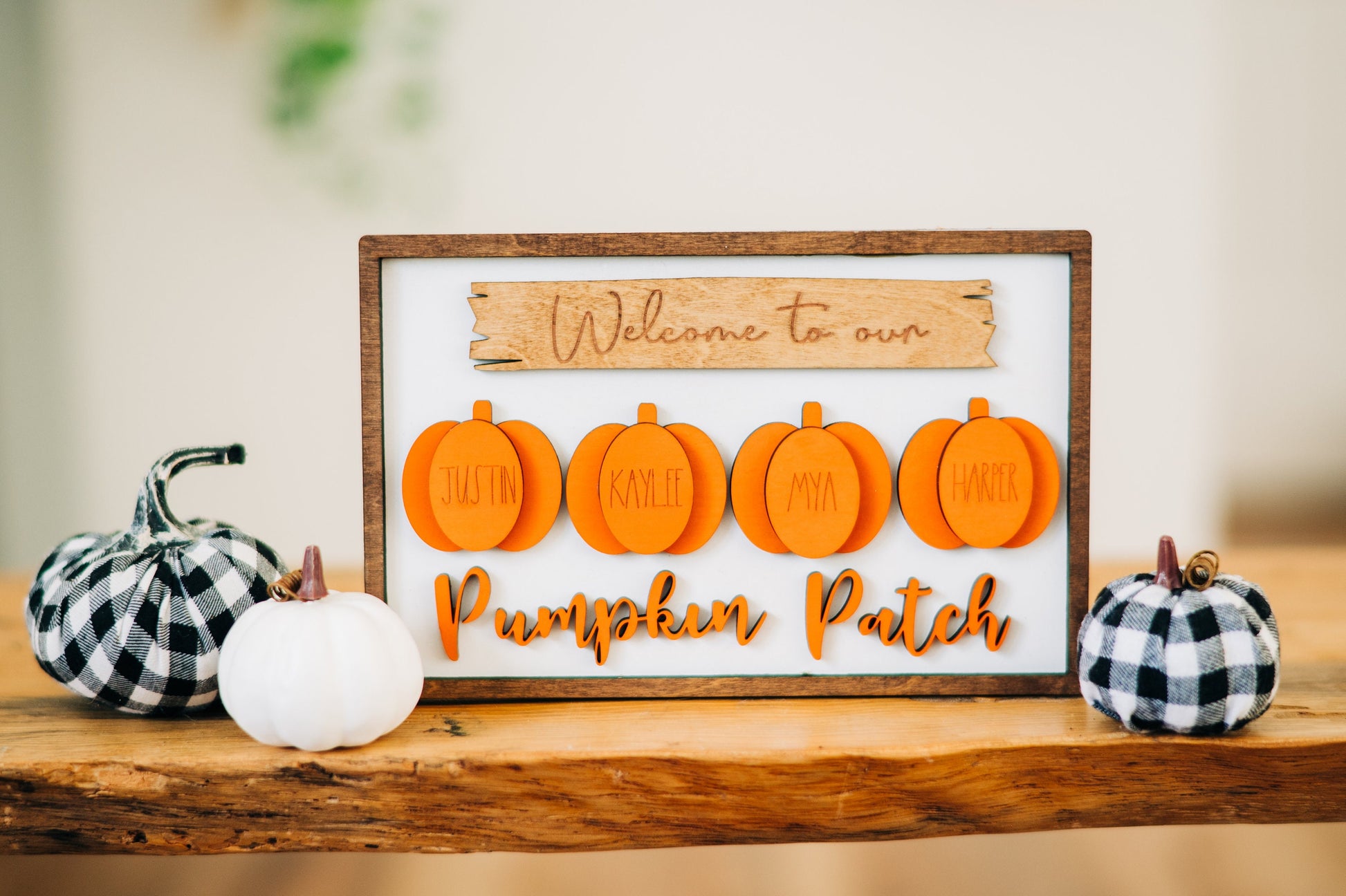 Welcome to our patch - Personalized Family Fall Decor - Personalized Pumpkin Signs - Farmhouse Fall Decor - Fall Signs - Pumpkin Patch Signs