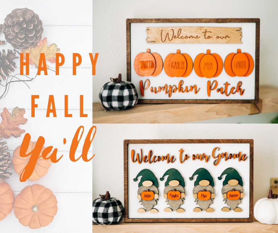 Welcome to our patch - Personalized Family Fall Decor - Personalized Pumpkin Signs - Farmhouse Fall Decor - Fall Signs - Pumpkin Patch Signs