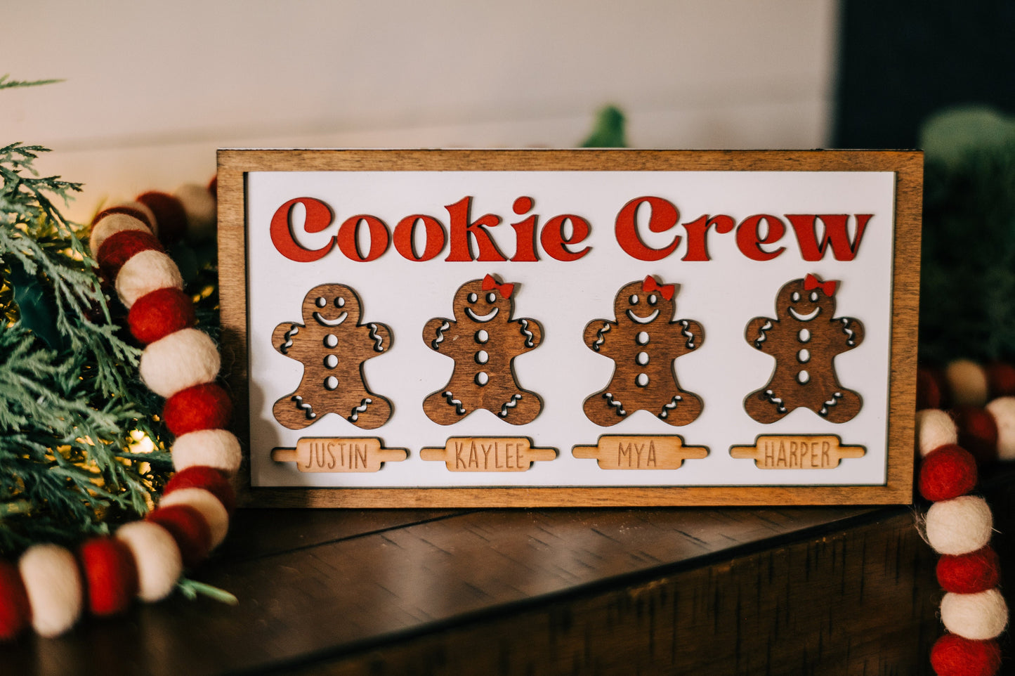 Gingerbread Family 3D Farmhouse Sign - Cookie Crew -Gingerbread Sign Decor  Personalized Gingerbread People - Gingerbread Farmhouse -