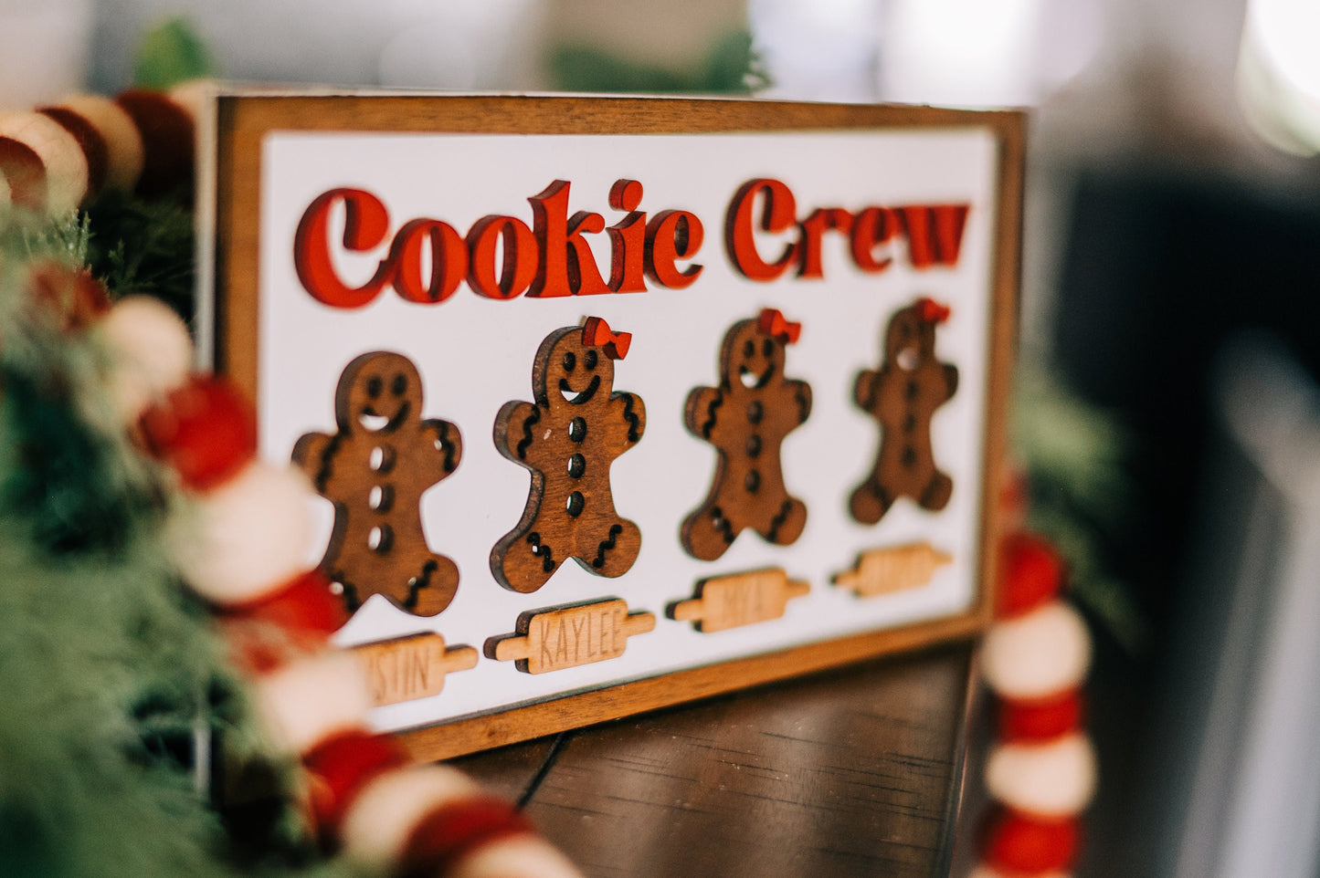 Gingerbread Family 3D Farmhouse Sign - Cookie Crew -Gingerbread Sign Decor  Personalized Gingerbread People - Gingerbread Farmhouse -