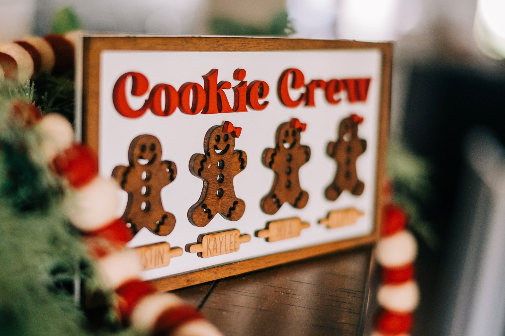Gingerbread Family 3D Farmhouse Sign - Cookie Crew -Gingerbread Sign Decor  Personalized Gingerbread People - Gingerbread Farmhouse -
