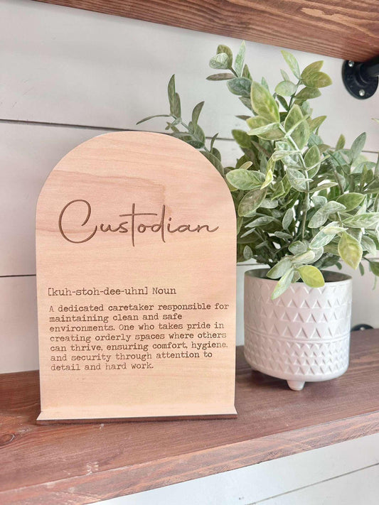 Custodian Definition Sign, National Custodian Day Gift, Custodian Gift