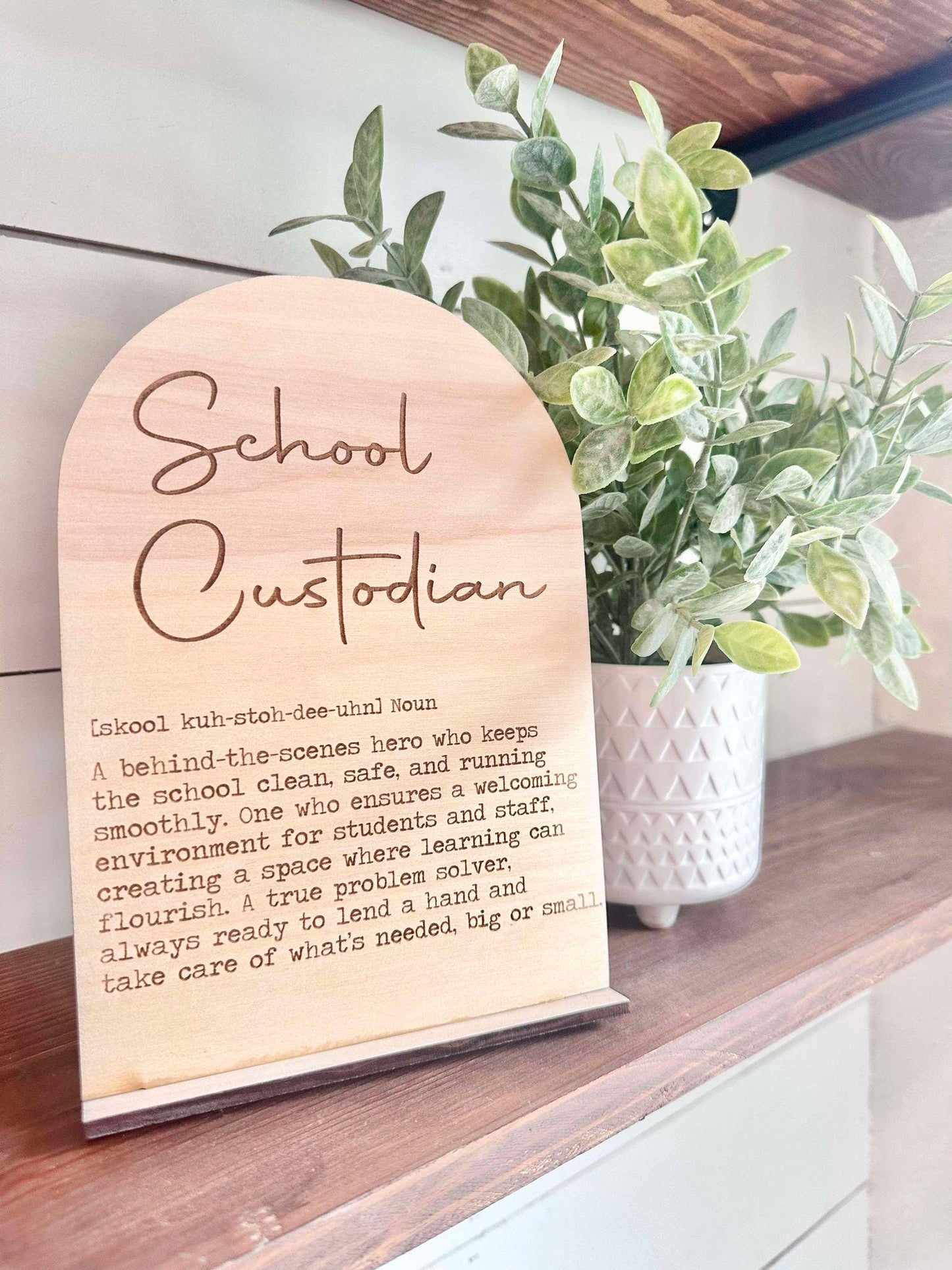 School Custodian Definition Sign, National Custodian Day Gift, School Custodian Gift