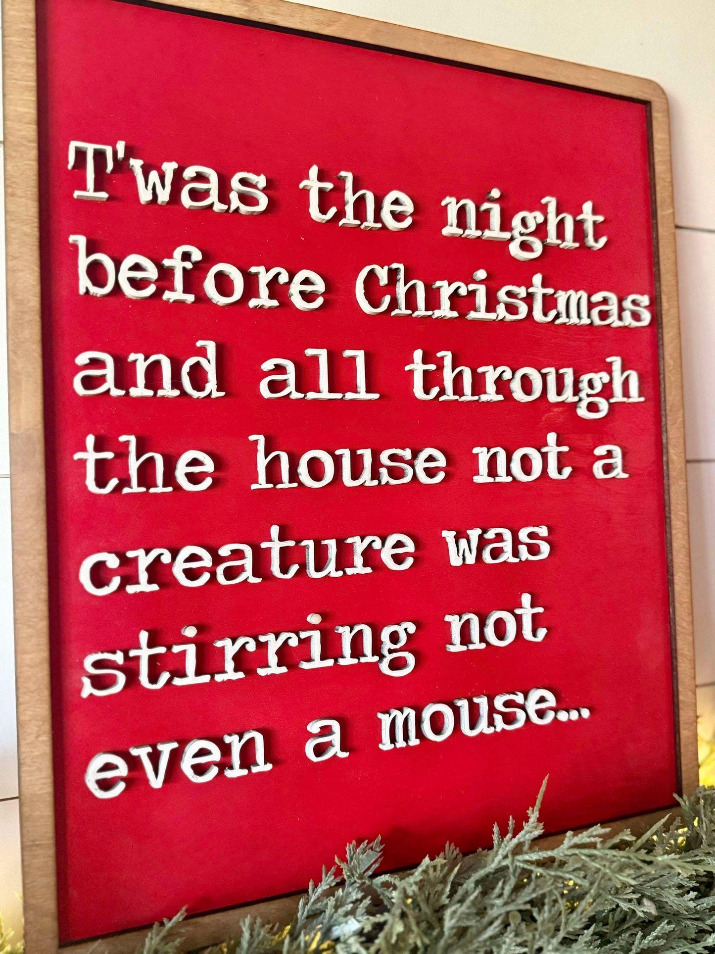 Twas the Night Before Christmas Sign, Christmas Decor, Farmhouse Christmas Sign, Classic Christmas Mantel Decor, Holiday Mantle Sign